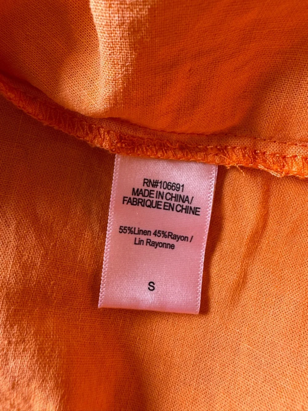 YFB Orange Linen Blend Smocked Bustier Maxi Dress Small Summer Vacation - Picture 9 of 11